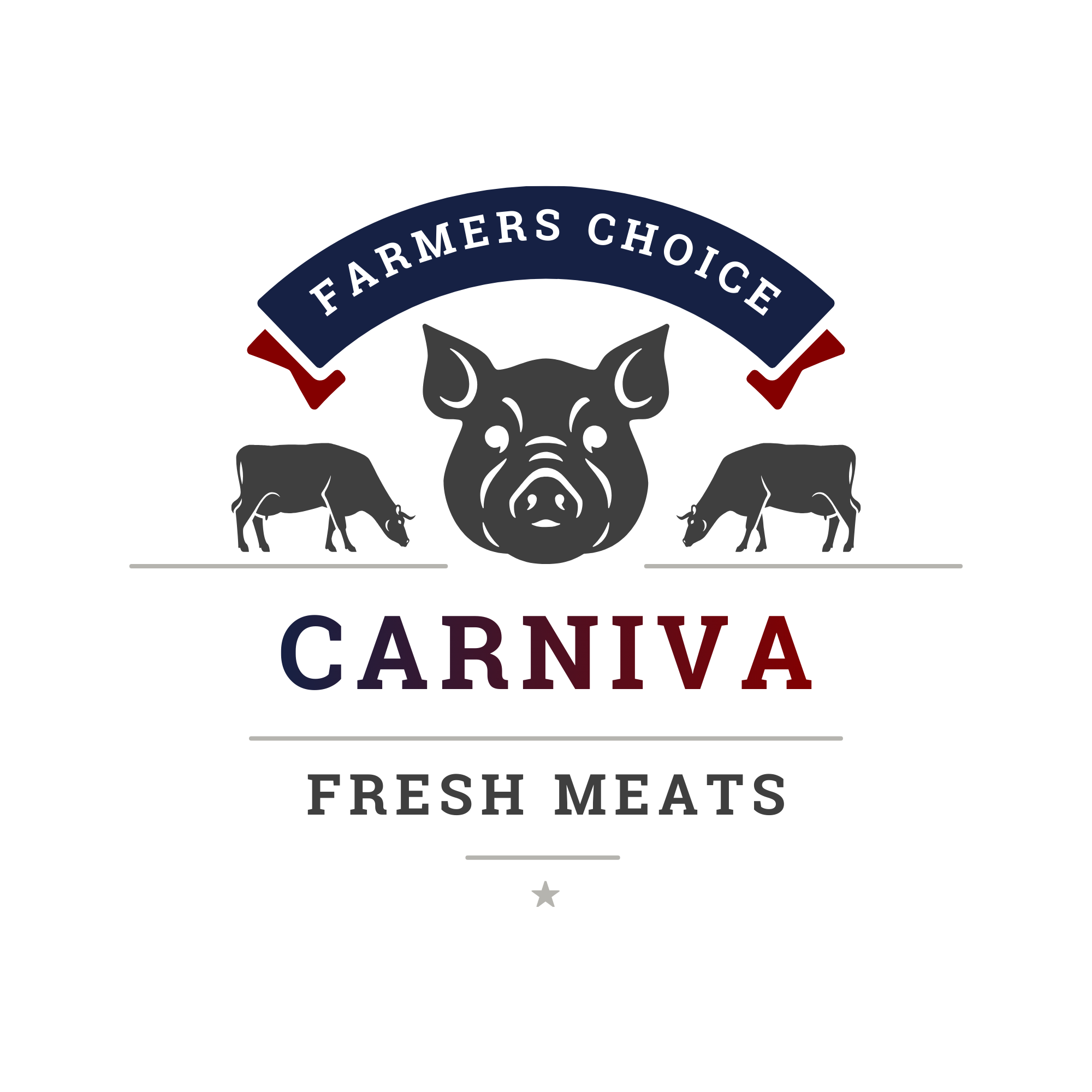 black and grey animal farm retro logo