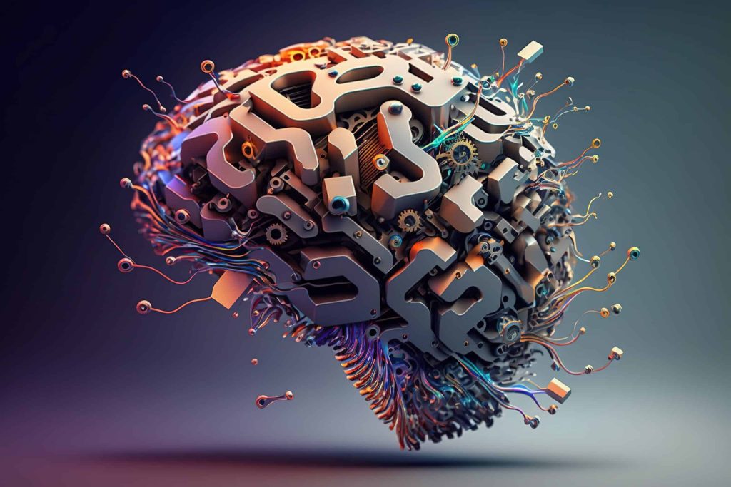 artificial intelligence futuristic technology trends concept network structure background machine learning data background big databinary digits technology science generative ai scaled