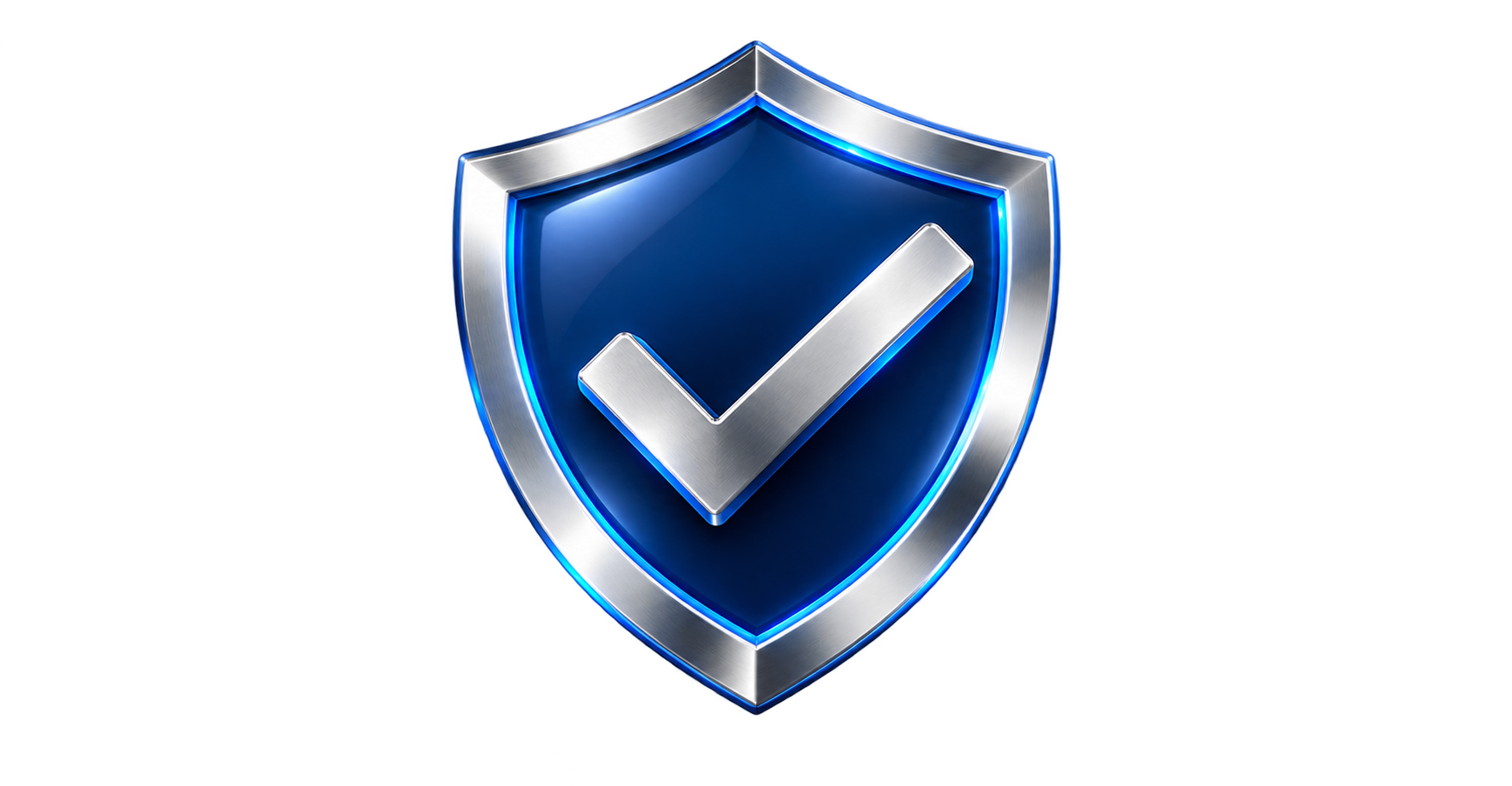 premium navy shield with silver checkmark